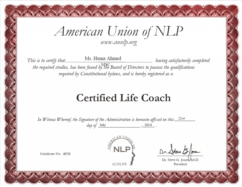 Aunlp Life Coach Certificate